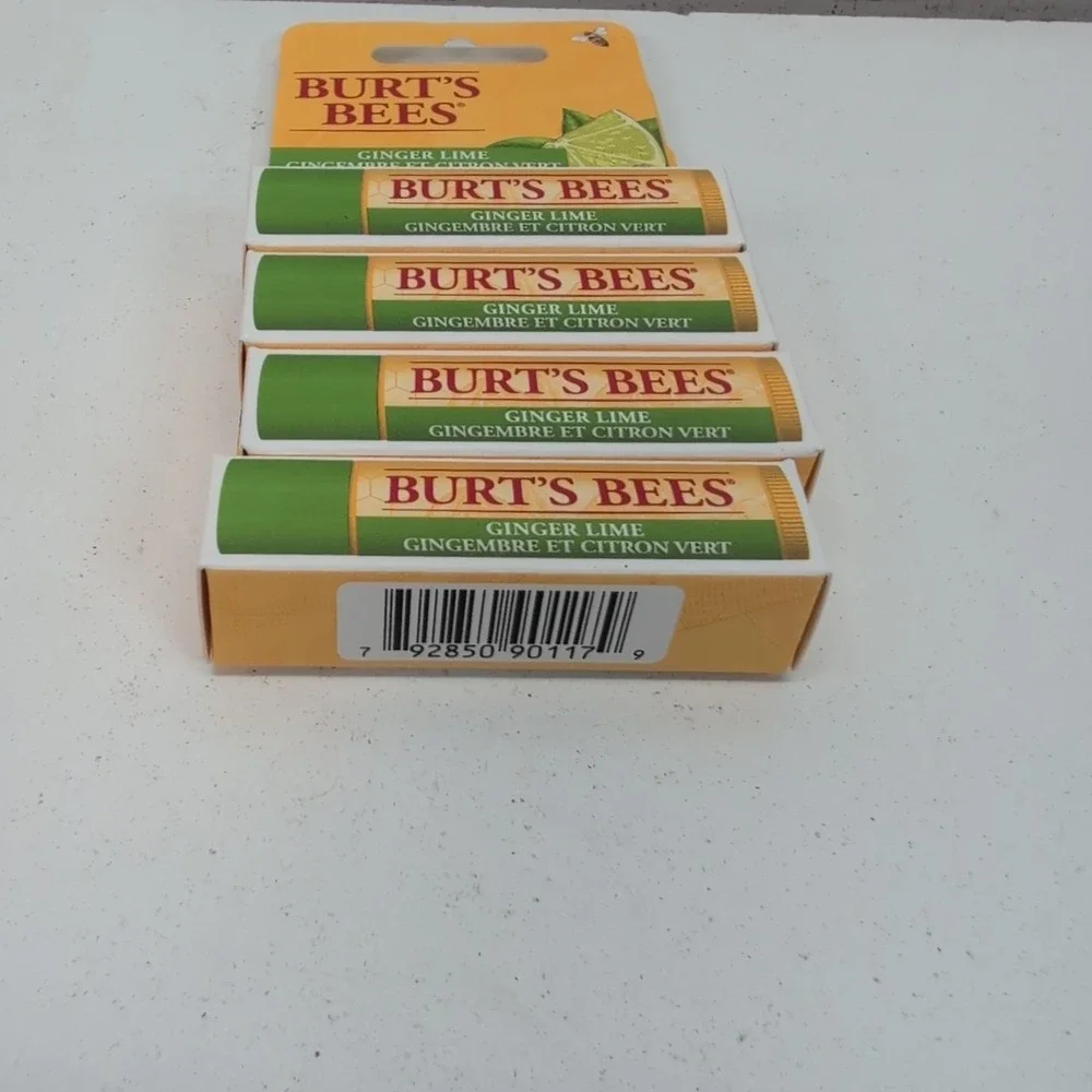 Burt's Bees Ginger Lime Lip Balm 0.15oz Moisturizing Natural Lot of 4‎